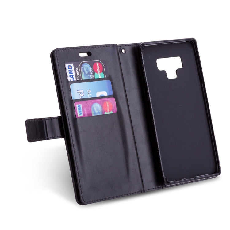 For Samsung Galaxy Note9 Multifunctional Zipper Horizontal Flip Leather Case with Holder & Wallet & 9 Card Slots & Lanyard