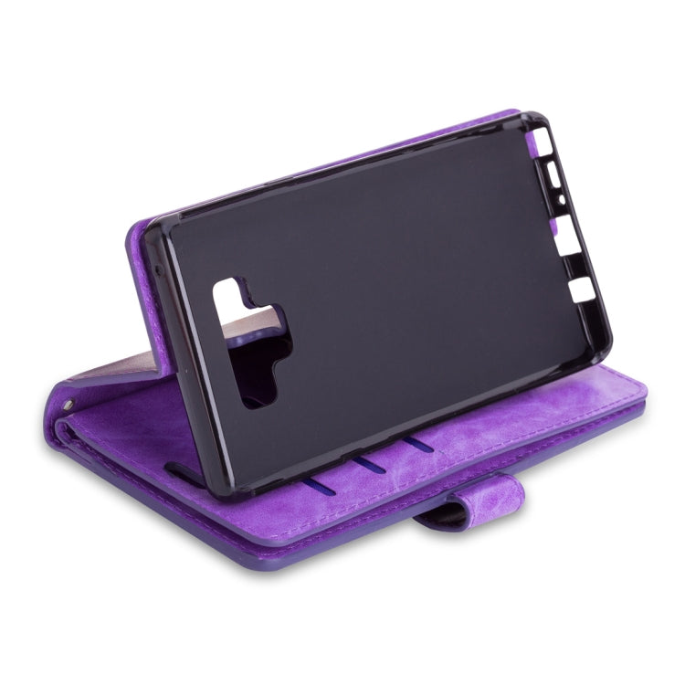 For Samsung Galaxy Note9 Multifunctional Zipper Horizontal Flip Leather Case with Holder & Wallet & 9 Card Slots & Lanyard