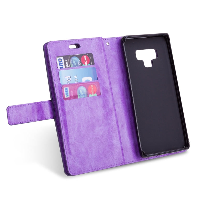 For Samsung Galaxy Note9 Multifunctional Zipper Horizontal Flip Leather Case with Holder & Wallet & 9 Card Slots & Lanyard