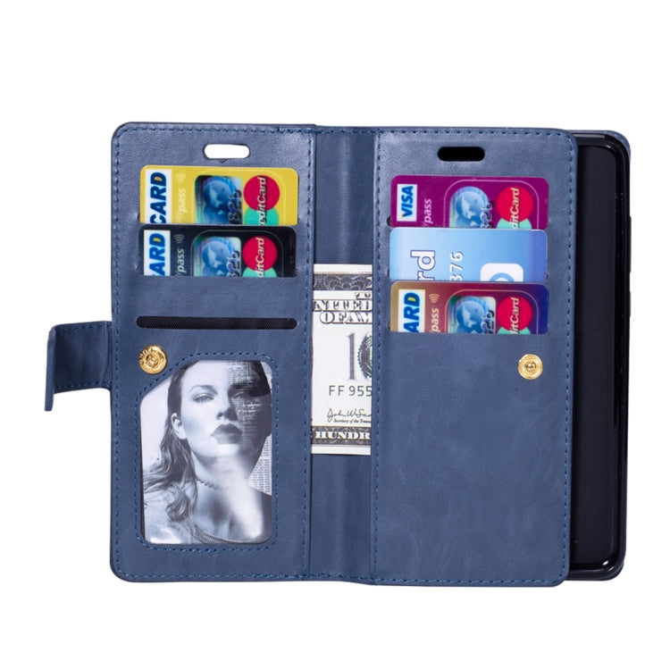 For Samsung Galaxy Note9 Multifunctional Zipper Horizontal Flip Leather Case with Holder & Wallet & 9 Card Slots & Lanyard