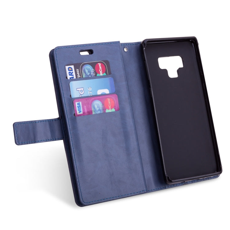 For Samsung Galaxy Note9 Multifunctional Zipper Horizontal Flip Leather Case with Holder & Wallet & 9 Card Slots & Lanyard