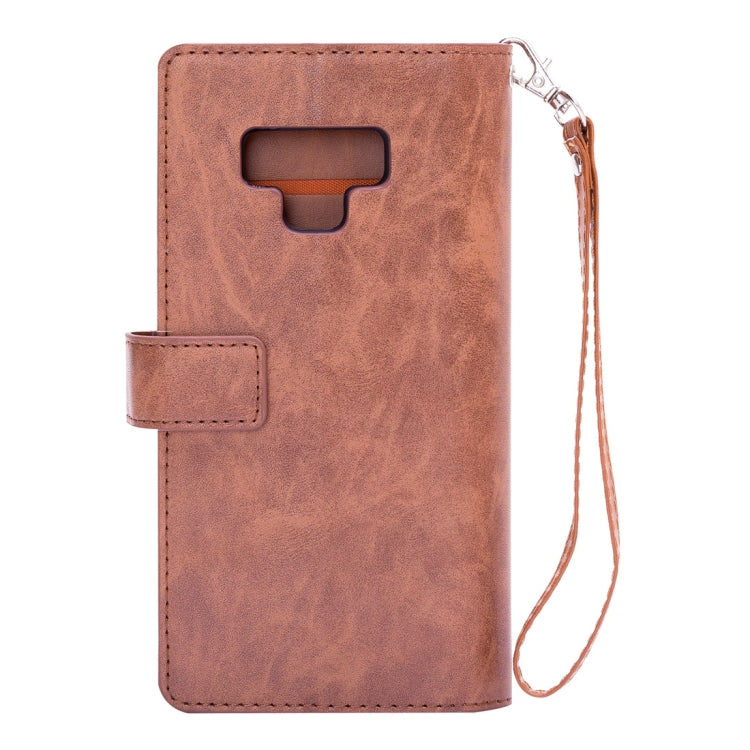For Samsung Galaxy Note9 Multifunctional Zipper Horizontal Flip Leather Case with Holder & Wallet & 9 Card Slots & Lanyard