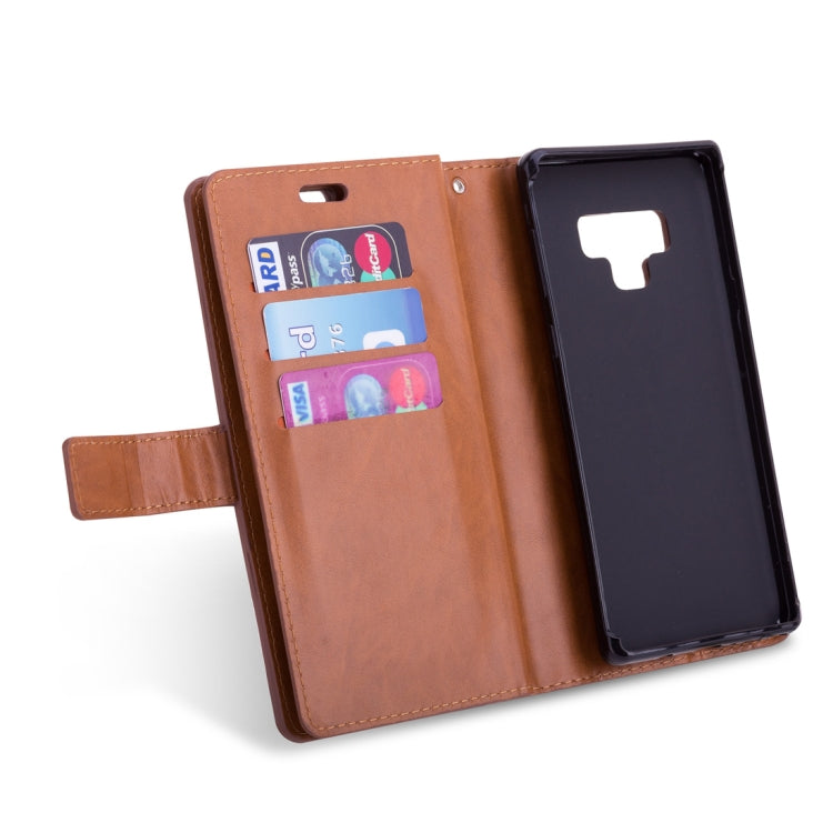 For Samsung Galaxy Note9 Multifunctional Zipper Horizontal Flip Leather Case with Holder & Wallet & 9 Card Slots & Lanyard