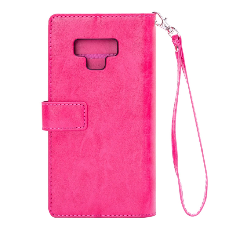 For Samsung Galaxy Note9 Multifunctional Zipper Horizontal Flip Leather Case with Holder & Wallet & 9 Card Slots & Lanyard