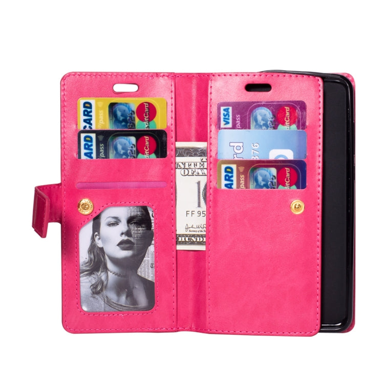 For Samsung Galaxy Note9 Multifunctional Zipper Horizontal Flip Leather Case with Holder & Wallet & 9 Card Slots & Lanyard