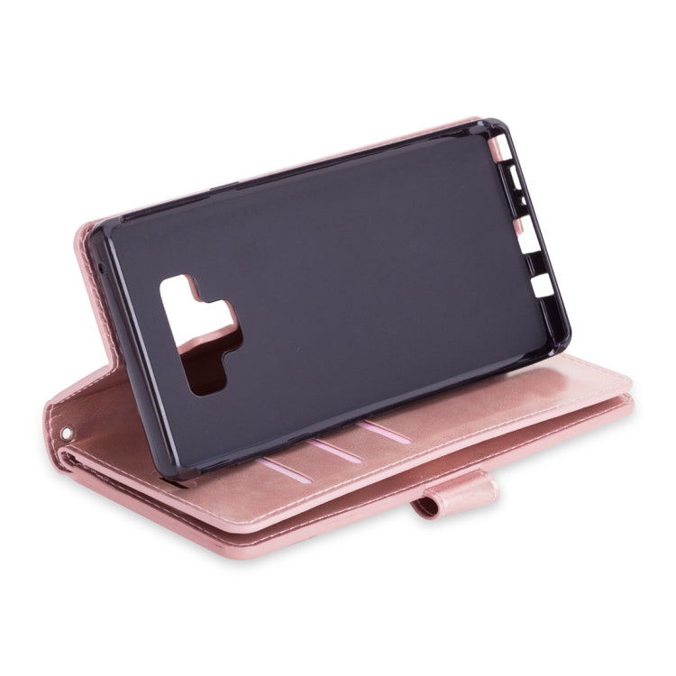 For Samsung Galaxy Note9 Multifunctional Zipper Horizontal Flip Leather Case with Holder & Wallet & 9 Card Slots & Lanyard