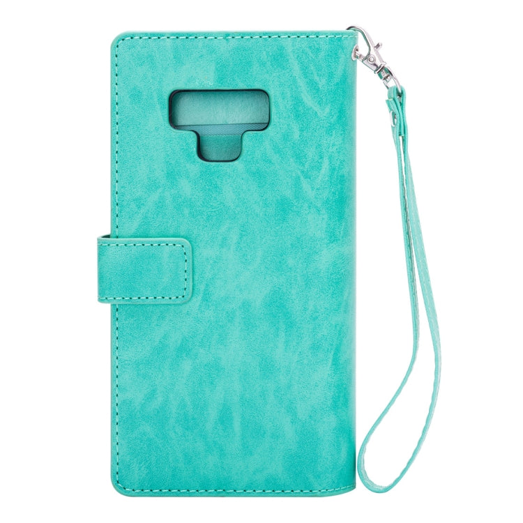 For Samsung Galaxy Note9 Multifunctional Zipper Horizontal Flip Leather Case with Holder & Wallet & 9 Card Slots & Lanyard