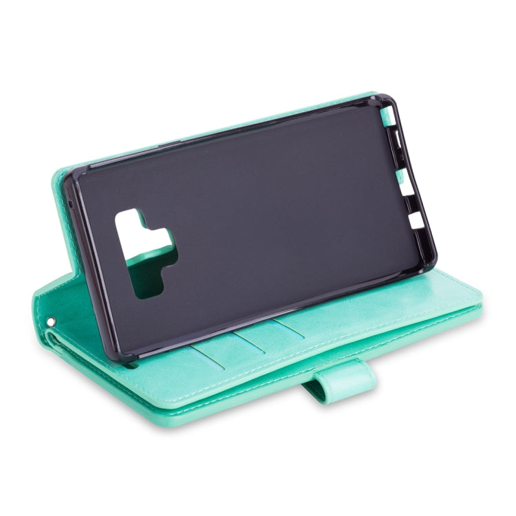 For Samsung Galaxy Note9 Multifunctional Zipper Horizontal Flip Leather Case with Holder & Wallet & 9 Card Slots & Lanyard