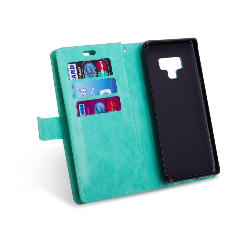For Samsung Galaxy Note9 Multifunctional Zipper Horizontal Flip Leather Case with Holder & Wallet & 9 Card Slots & Lanyard