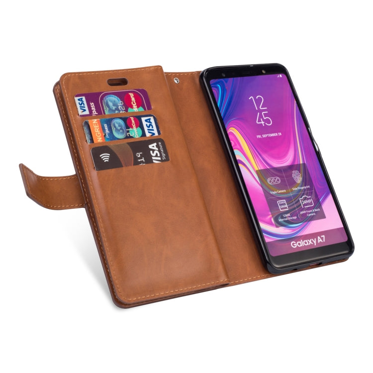 For Samsung Galaxy A7 (2018) Multifunctional Zipper Horizontal Flip Leather Case with Holder & Wallet & 9 Card Slots & Lanyard