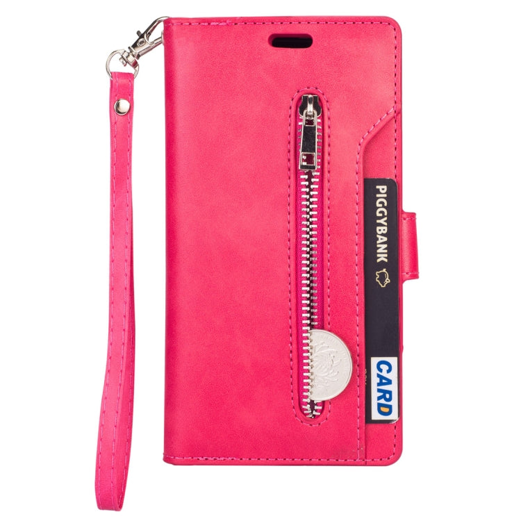 For Samsung Galaxy A7 (2018) Multifunctional Zipper Horizontal Flip Leather Case with Holder & Wallet & 9 Card Slots & Lanyard