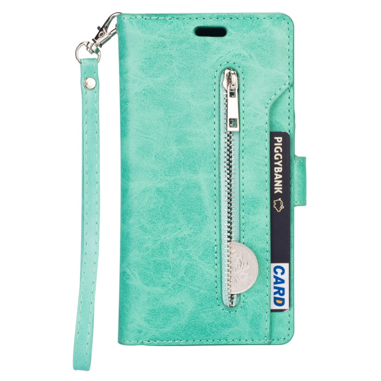 For Samsung Galaxy A7 (2018) Multifunctional Zipper Horizontal Flip Leather Case with Holder & Wallet & 9 Card Slots & Lanyard
