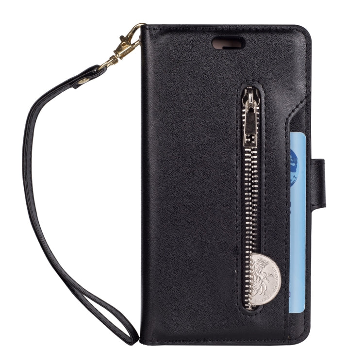 For Samsung Galaxy J3 (2018) / Galaxy J7 (2018) Multifunctional Zipper Horizontal Flip Leather Case with Holder & Wallet & 9 Card Slots & Lanyard