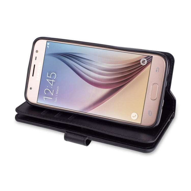For Samsung Galaxy J3 (2018) / Galaxy J7 (2018) Multifunctional Zipper Horizontal Flip Leather Case with Holder & Wallet & 9 Card Slots & Lanyard