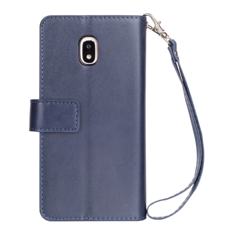 For Samsung Galaxy J3 (2018) / Galaxy J7 (2018) Multifunctional Zipper Horizontal Flip Leather Case with Holder & Wallet & 9 Card Slots & Lanyard