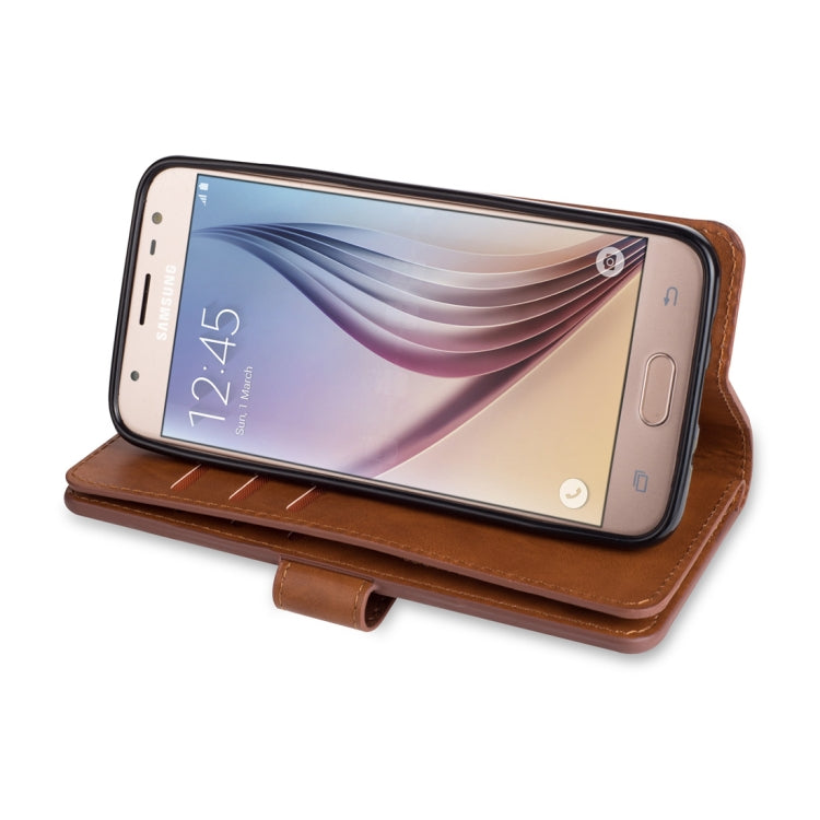 For Samsung Galaxy J3 (2018) / Galaxy J7 (2018) Multifunctional Zipper Horizontal Flip Leather Case with Holder & Wallet & 9 Card Slots & Lanyard
