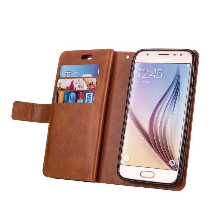 For Samsung Galaxy J3 (2018) / Galaxy J7 (2018) Multifunctional Zipper Horizontal Flip Leather Case with Holder & Wallet & 9 Card Slots & Lanyard
