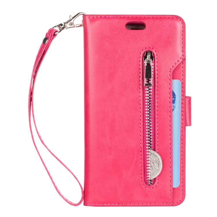 For Samsung Galaxy J3 (2018) / Galaxy J7 (2018) Multifunctional Zipper Horizontal Flip Leather Case with Holder & Wallet & 9 Card Slots & Lanyard