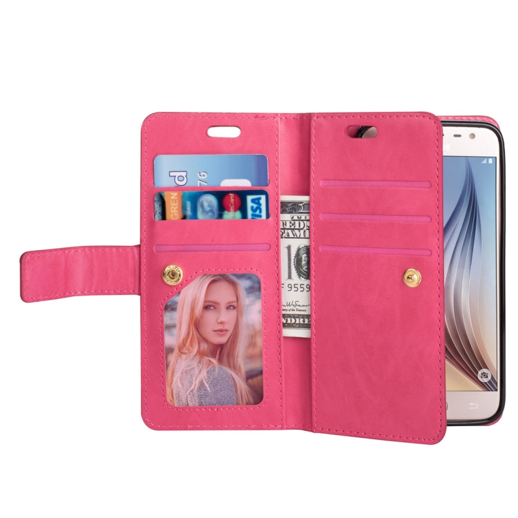 For Samsung Galaxy J3 (2018) / Galaxy J7 (2018) Multifunctional Zipper Horizontal Flip Leather Case with Holder & Wallet & 9 Card Slots & Lanyard