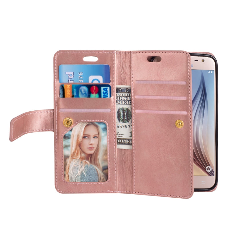 For Samsung Galaxy J3 (2018) / Galaxy J7 (2018) Multifunctional Zipper Horizontal Flip Leather Case with Holder & Wallet & 9 Card Slots & Lanyard