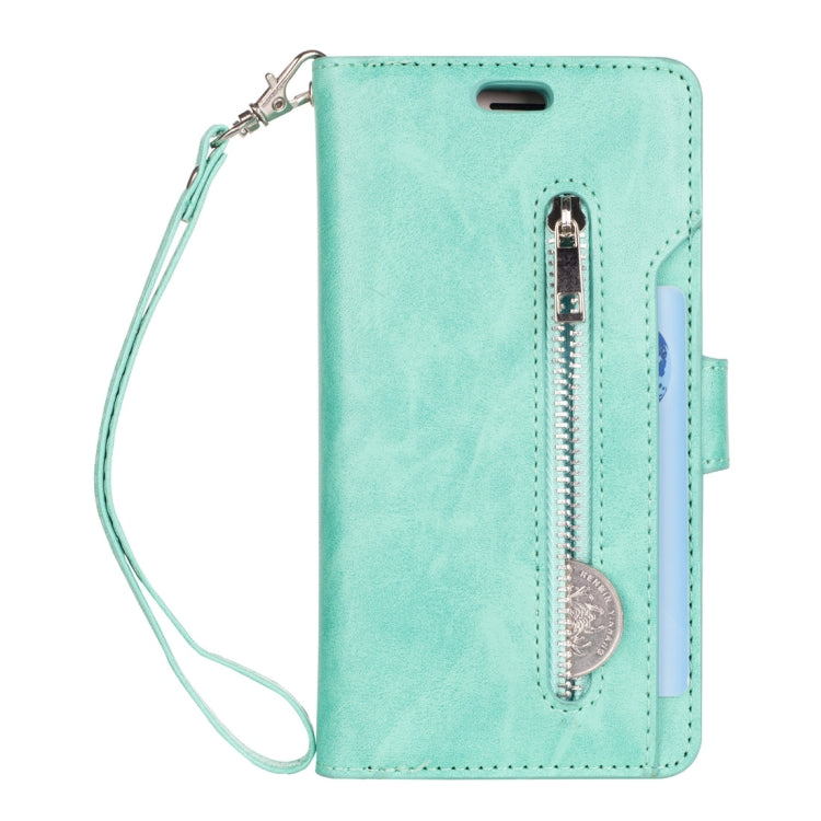 For Samsung Galaxy J3 (2018) / Galaxy J7 (2018) Multifunctional Zipper Horizontal Flip Leather Case with Holder & Wallet & 9 Card Slots & Lanyard