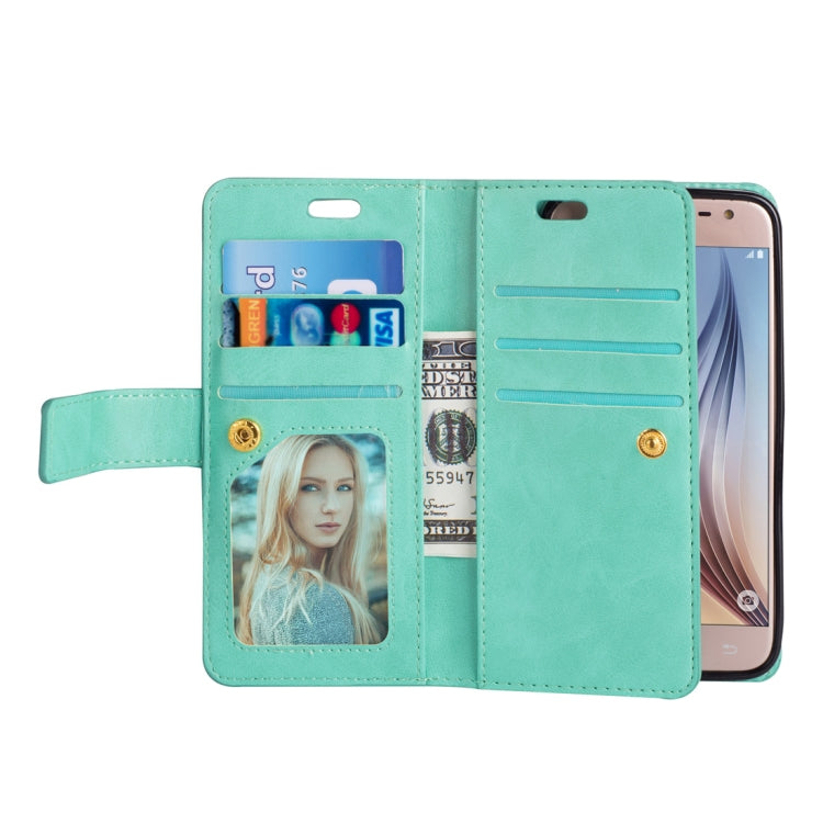 For Samsung Galaxy J3 (2018) / Galaxy J7 (2018) Multifunctional Zipper Horizontal Flip Leather Case with Holder & Wallet & 9 Card Slots & Lanyard
