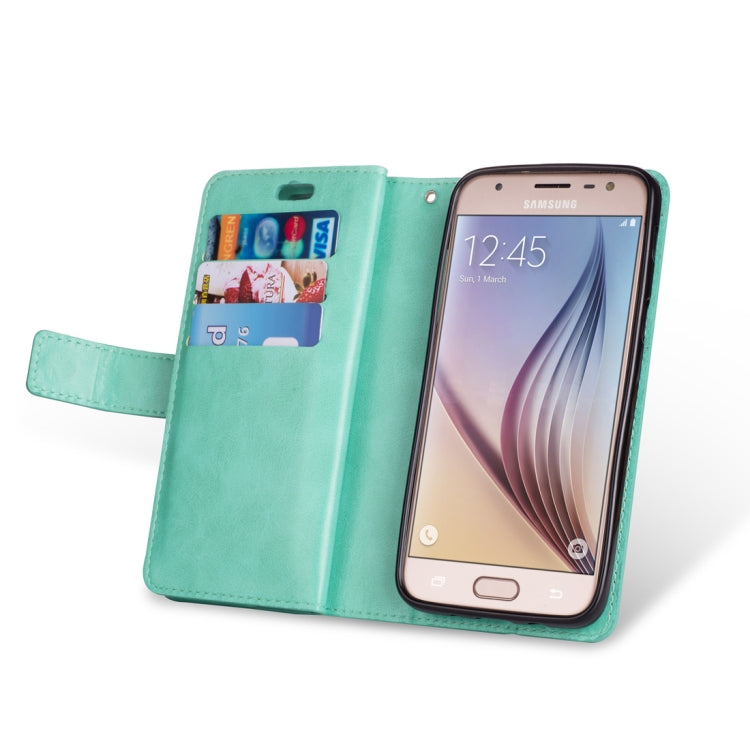 For Samsung Galaxy J3 (2018) / Galaxy J7 (2018) Multifunctional Zipper Horizontal Flip Leather Case with Holder & Wallet & 9 Card Slots & Lanyard