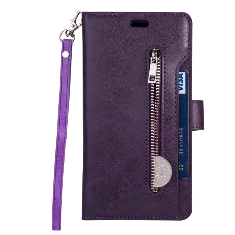 For Samsung Galaxy J6 (2018)  EU Version Multifunctional Zipper Horizontal Flip Leather Case with Holder & Wallet & 9 Card Slots & Lanyard