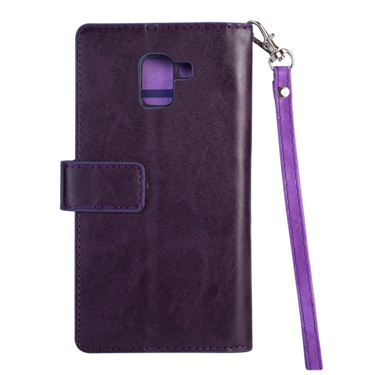 For Samsung Galaxy J6 (2018)  EU Version Multifunctional Zipper Horizontal Flip Leather Case with Holder & Wallet & 9 Card Slots & Lanyard