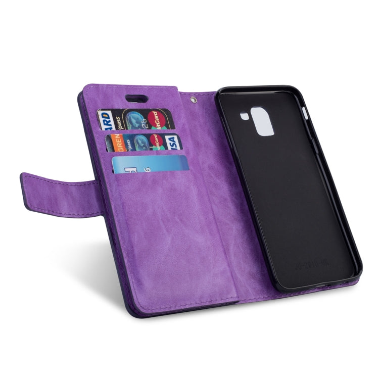 For Samsung Galaxy J6 (2018)  EU Version Multifunctional Zipper Horizontal Flip Leather Case with Holder & Wallet & 9 Card Slots & Lanyard