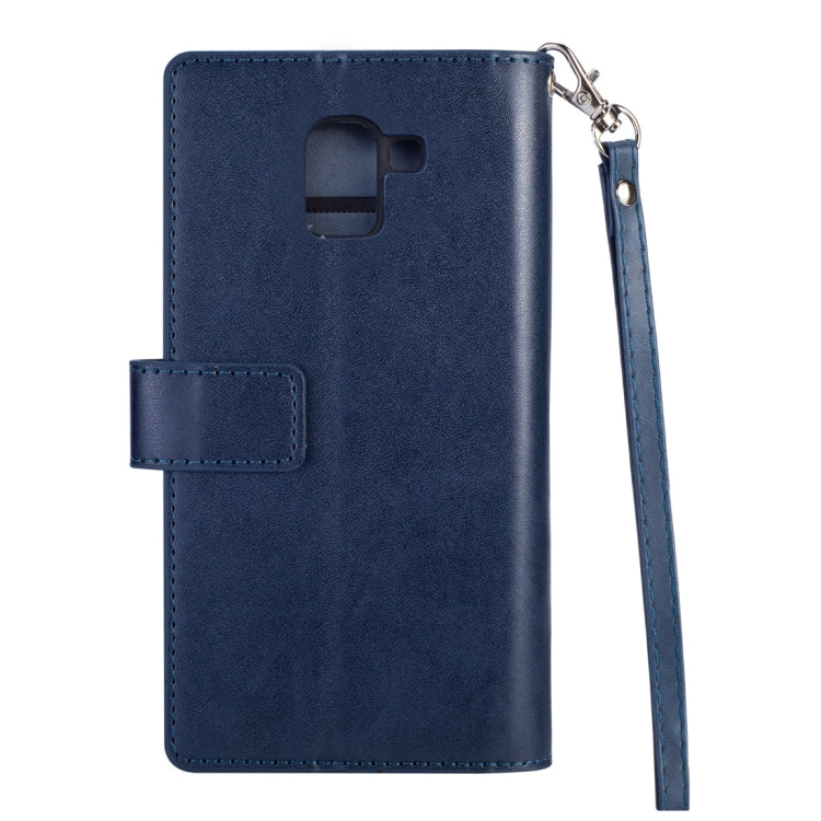 For Samsung Galaxy J6 (2018)  EU Version Multifunctional Zipper Horizontal Flip Leather Case with Holder & Wallet & 9 Card Slots & Lanyard