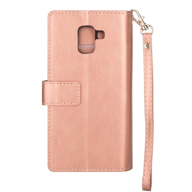 For Samsung Galaxy J6 (2018)  EU Version Multifunctional Zipper Horizontal Flip Leather Case with Holder & Wallet & 9 Card Slots & Lanyard