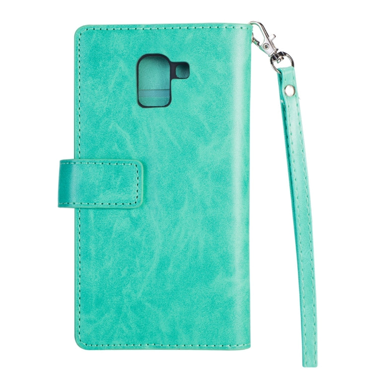 For Samsung Galaxy J6 (2018)  EU Version Multifunctional Zipper Horizontal Flip Leather Case with Holder & Wallet & 9 Card Slots & Lanyard