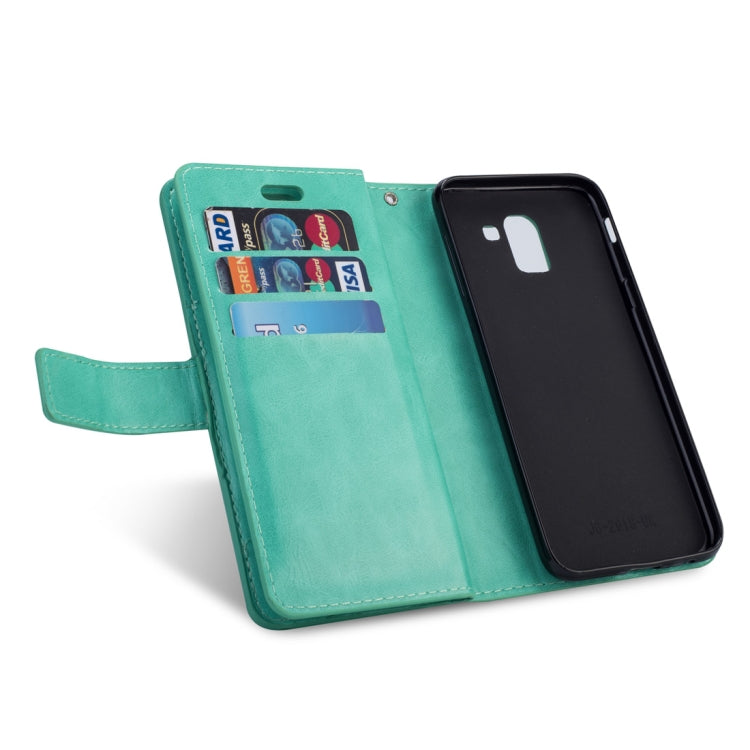 For Samsung Galaxy J6 (2018)  EU Version Multifunctional Zipper Horizontal Flip Leather Case with Holder & Wallet & 9 Card Slots & Lanyard