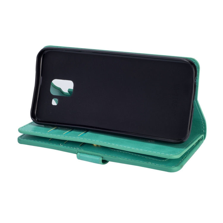 For Samsung Galaxy J6 (2018)  EU Version Multifunctional Zipper Horizontal Flip Leather Case with Holder & Wallet & 9 Card Slots & Lanyard