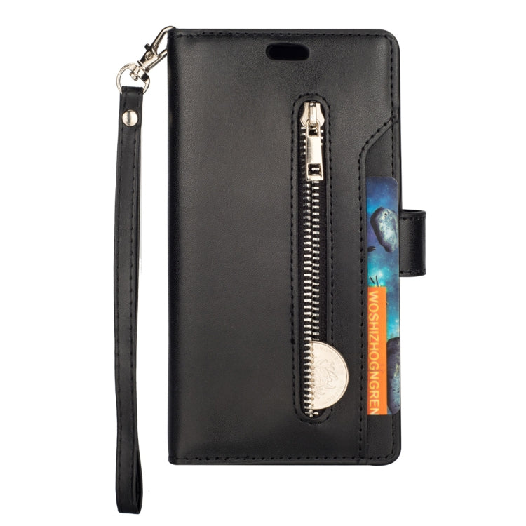 For Samsung Galaxy A6 (2018) Multifunctional Zipper Horizontal Flip Leather Case with Holder & Wallet & 9 Card Slots & Lanyard