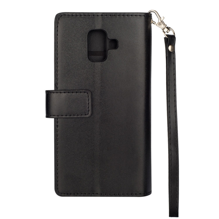 For Samsung Galaxy A6 (2018) Multifunctional Zipper Horizontal Flip Leather Case with Holder & Wallet & 9 Card Slots & Lanyard