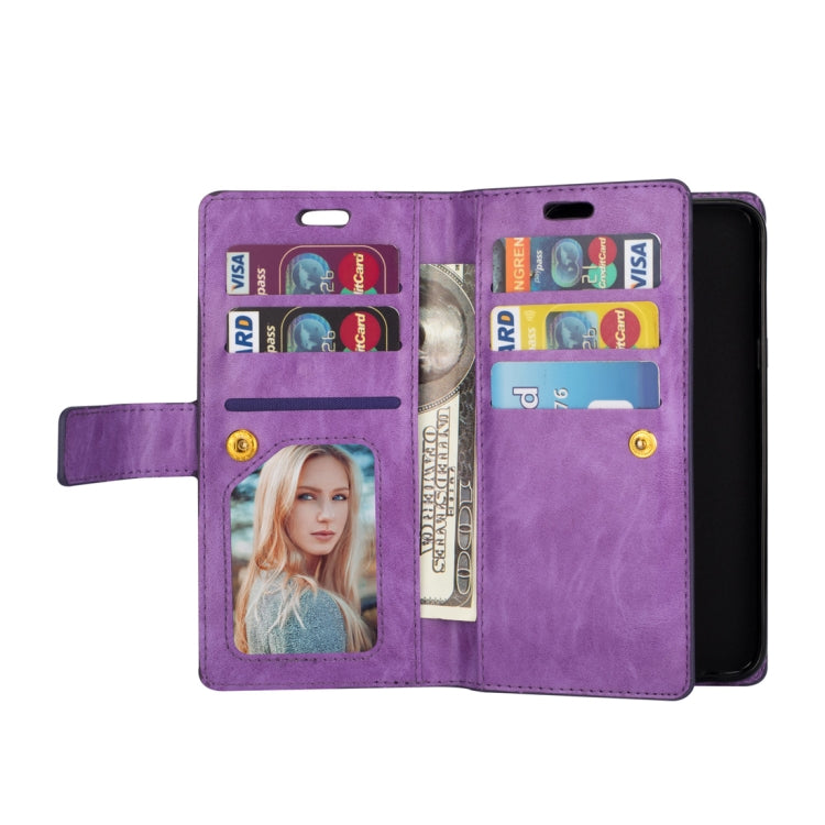 For Samsung Galaxy A6 (2018) Multifunctional Zipper Horizontal Flip Leather Case with Holder & Wallet & 9 Card Slots & Lanyard