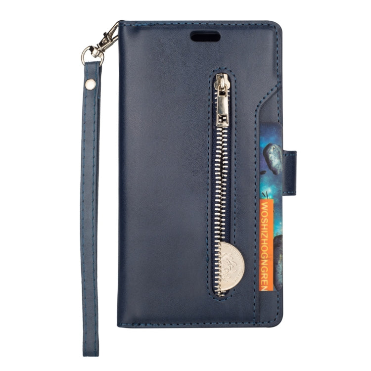 For Samsung Galaxy A6 (2018) Multifunctional Zipper Horizontal Flip Leather Case with Holder & Wallet & 9 Card Slots & Lanyard