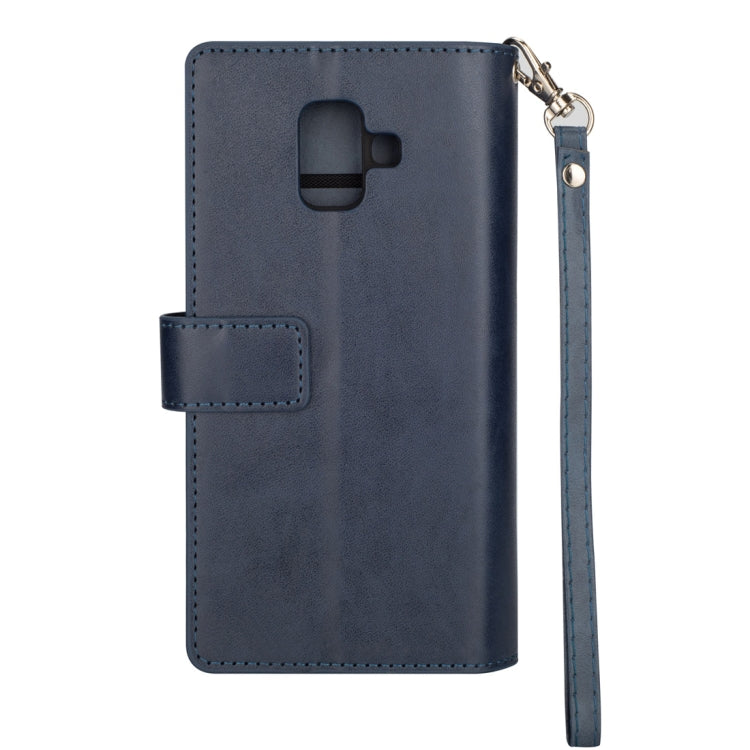 For Samsung Galaxy A6 (2018) Multifunctional Zipper Horizontal Flip Leather Case with Holder & Wallet & 9 Card Slots & Lanyard