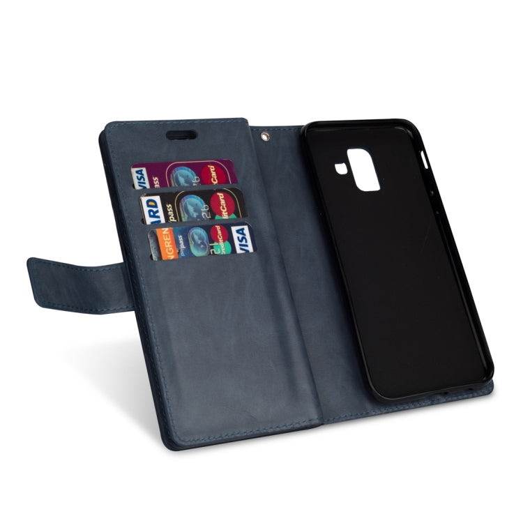 For Samsung Galaxy A6 (2018) Multifunctional Zipper Horizontal Flip Leather Case with Holder & Wallet & 9 Card Slots & Lanyard