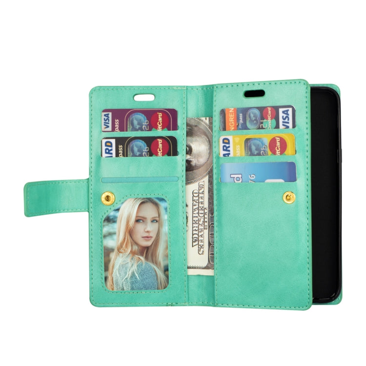 For Samsung Galaxy A6 (2018) Multifunctional Zipper Horizontal Flip Leather Case with Holder & Wallet & 9 Card Slots & Lanyard