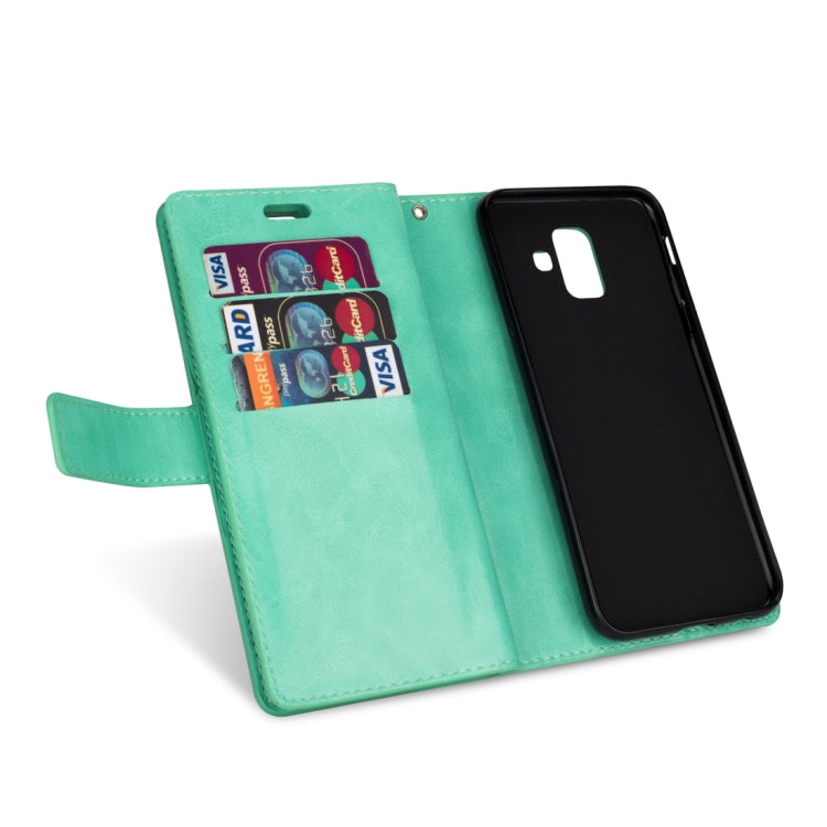 For Samsung Galaxy A6 (2018) Multifunctional Zipper Horizontal Flip Leather Case with Holder & Wallet & 9 Card Slots & Lanyard