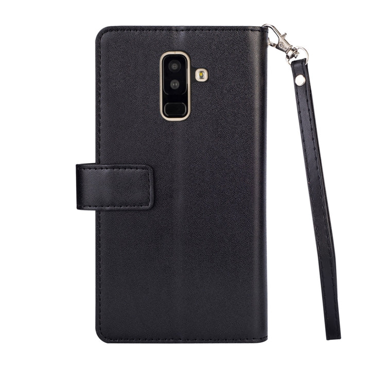 For Samsung Galaxy A6+ / Galaxy J8 (2018) Multifunctional Zipper Horizontal Flip Leather Case with Holder & Wallet & 9 Card Slots & Lanyard
