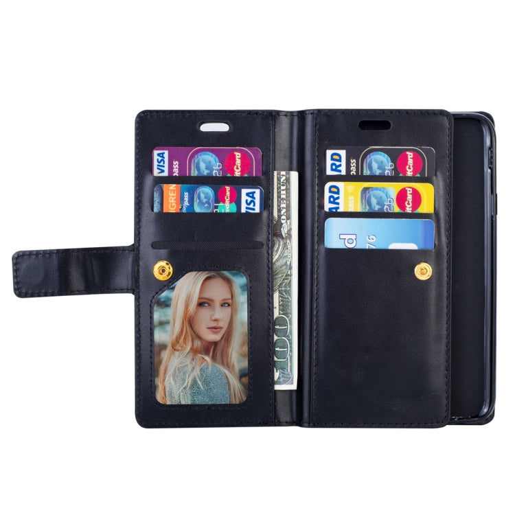 For Samsung Galaxy A6+ / Galaxy J8 (2018) Multifunctional Zipper Horizontal Flip Leather Case with Holder & Wallet & 9 Card Slots & Lanyard