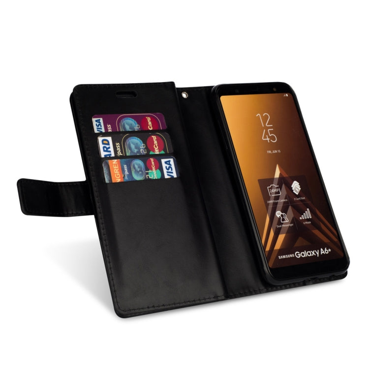 For Samsung Galaxy A6+ / Galaxy J8 (2018) Multifunctional Zipper Horizontal Flip Leather Case with Holder & Wallet & 9 Card Slots & Lanyard