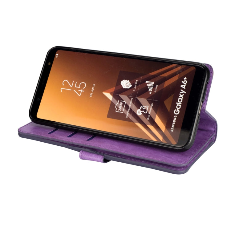 For Samsung Galaxy A6+ / Galaxy J8 (2018) Multifunctional Zipper Horizontal Flip Leather Case with Holder & Wallet & 9 Card Slots & Lanyard