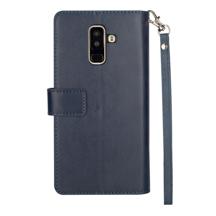 For Samsung Galaxy A6+ / Galaxy J8 (2018) Multifunctional Zipper Horizontal Flip Leather Case with Holder & Wallet & 9 Card Slots & Lanyard