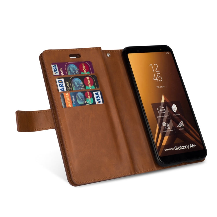 For Samsung Galaxy A6+ / Galaxy J8 (2018) Multifunctional Zipper Horizontal Flip Leather Case with Holder & Wallet & 9 Card Slots & Lanyard