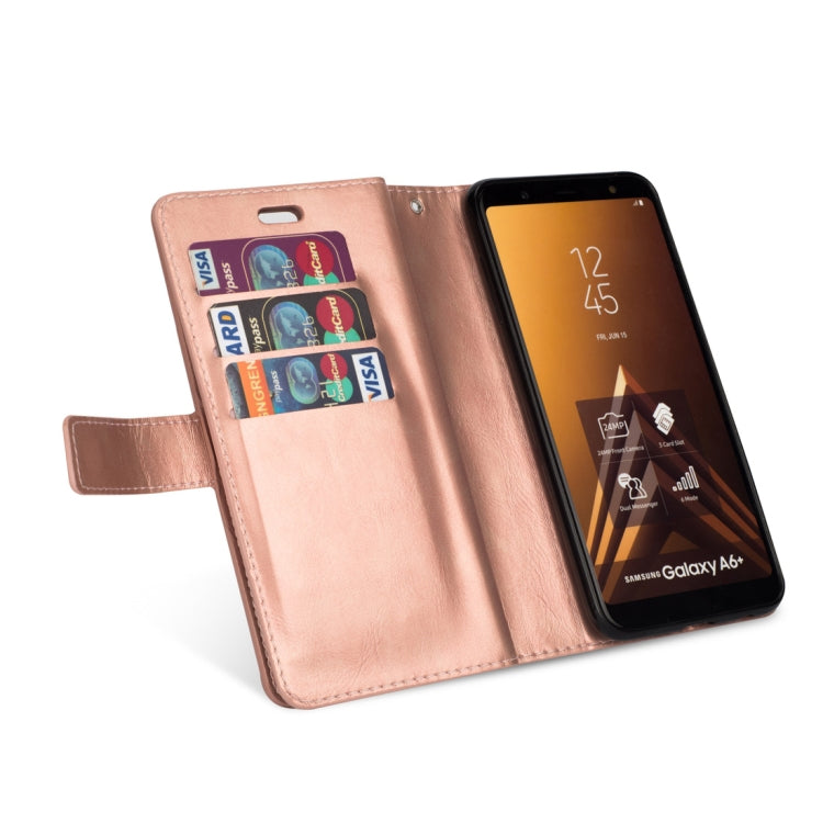 For Samsung Galaxy A6+ / Galaxy J8 (2018) Multifunctional Zipper Horizontal Flip Leather Case with Holder & Wallet & 9 Card Slots & Lanyard